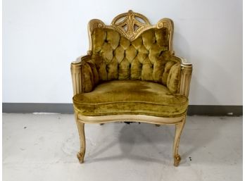 Tufted Chartreuse Velvet Arm Chair #2