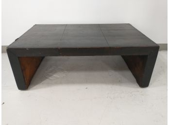 Modern Brown Leather Coffee Table