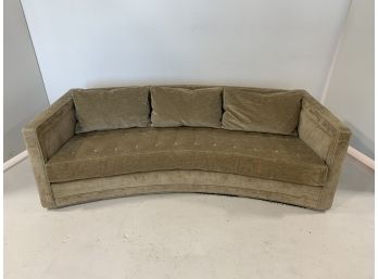 Elegant Crushed Velvet Moss Colored Sofa