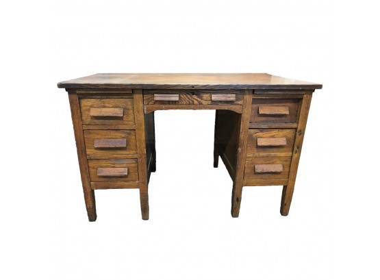 Vintage Oak Desk (7)Drawers