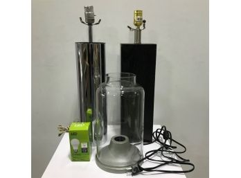(3) Assorted Lamps-No Shades