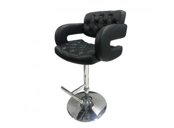 Modern Black Tufted Swivel Chair