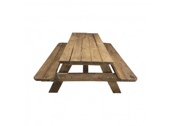Classic Picnic Table #2 With Two Attached Benches
