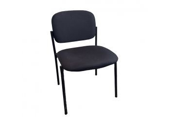 Black Stackable Chair With Black Fabric Seat & Back #1
