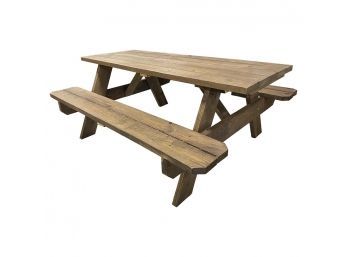 Classic Picnic Table #1 With Two Attached Benches