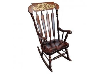 Farm House Rocking Chair With Floral Detail
