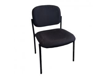 Black Stackable Chair With Black Fabric Seat & Back #2
