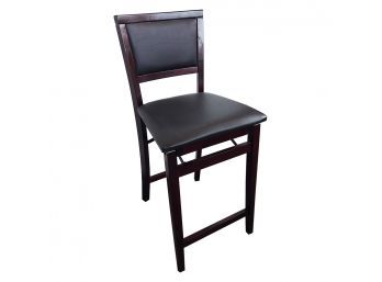 Folding Counter Height Stool Black Seat Cushion & Back Cushion #3