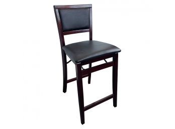 Folding Counter Height Stool Black Seat Cushion & Back Cushion #1