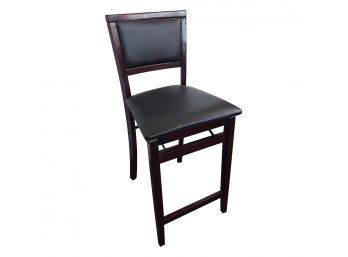 Folding Counter Height Stool Black Seat Cushion & Back Cushion #2