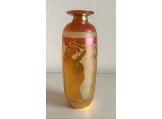 CORREIA ART GLASS Vase-Nudes Vase- Limited Edition (Signed 1993  V 34/500)