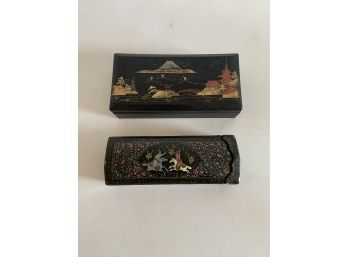 (1)Lacquered Box From Japan & (1) Lacquered Box From India