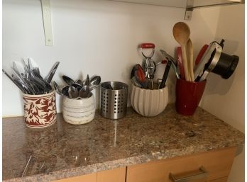 5 Containers Of Miscellaneous Kitchen Utensils