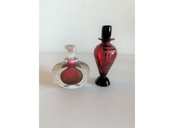 Pair Of CORREIA ART GLASS Limited Edition Perfume Bottles