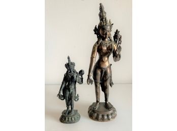 Pair Of Hindu Deity Tara Statues