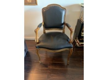Louie Inspired Leather Arm Chair #1