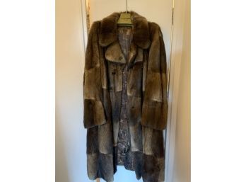 Man's  Vintage Fur Coat With Lapel Collar