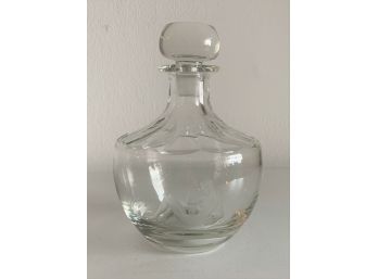 Clear Glass Decanter W/Etched Nude