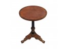Round Side Table With Leather In Lay