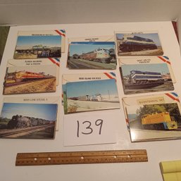 Vintage Color RPPC Train Postcards