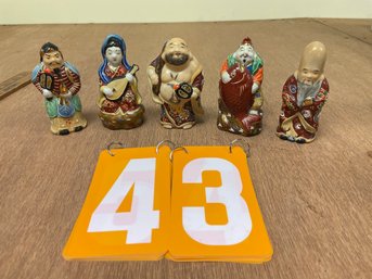 Lot Of 5 Ceramic Asian Figurines