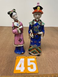 Set Of 2 Tall Asian Figurines