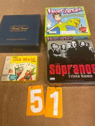 Lot Of 4 Games - Sopranos Trivia, Heart Attack, Jumbo Old Maid, Trivial Pursuit