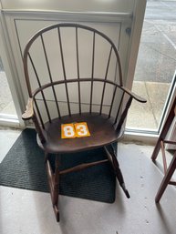 Antique Wood Oversize Windsor Rocking Chair