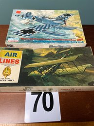 Lot Of 2 1/72 Plastic Model Airplane Kits