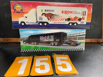 Lot Of 2 Collector Tractor Trailers  Mobil Exxon