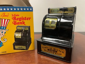 Western Stamping Uncle Sam 3-Coin Register Bank