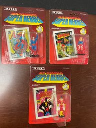 3 ERTL DC Comics Super Heroes SHAZAM, SUPERMAN, SUPERGIRL
