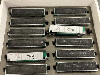 Lot Of 12 HO Scale Coal Cars - CNW Chicago North Western