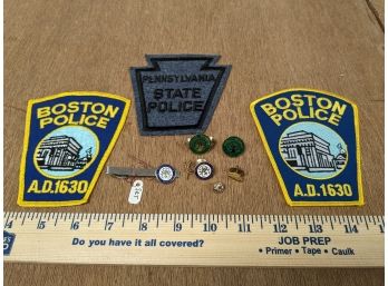 Lot Of Masonic Pins And Police Patches