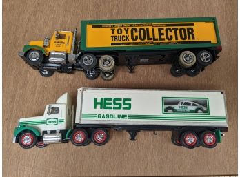 Set Of 2 Tractor Trailers HESS, TOY TRUCK COLLECTOR