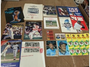 Sports Lot: Cards, Books, Programs Red Sox, YAZ Day, Patriots, Etc
