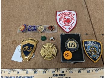 Lot Of Badges, Patches, And Pins