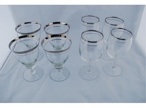 MCM Silver Double-band Wine Glasses