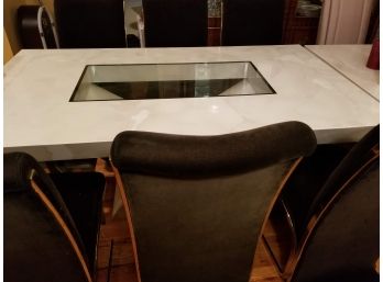 Modern Black And White Dinning Set (6 Chairs)