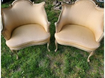 Queen Anne Style Double Cane Wing Back Chair (2)