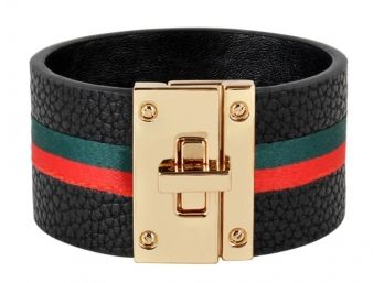 Beautiful Red Green And Black Snap-on Bracelet