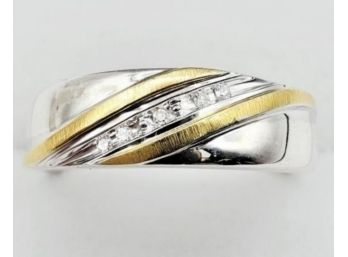 Sterling Silver 14K Gold Pated Diamond Ring ($700)