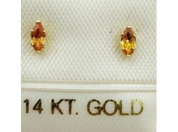14kt. Yellow Gold  Natural Sapphire Earrings ($500)