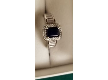 Emerald Cut Enhanced Natural Blue Sapphire 1.50ct (appraised For Replacement Value $2600)