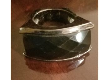 Black Silver Plated Ring