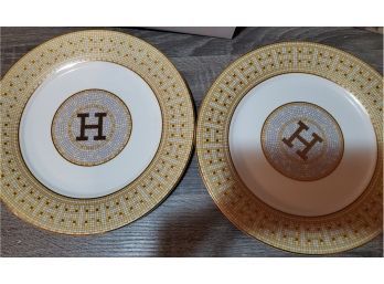 Gold Plated And Mosaic Dinner Plates (6)