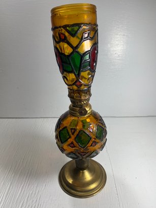 Stained Glass Globe Oil Filled Lantern