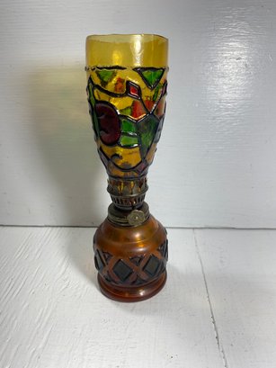 Sail Boat Brand Stained Glass Oil Filled Lantern
