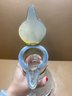 Vintage Diamond Clear Cut Glass Decanter Water Pitcher
