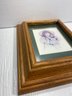 1984 Jan Hagara Matted Print Of Girl With Doll In Wooden Frame